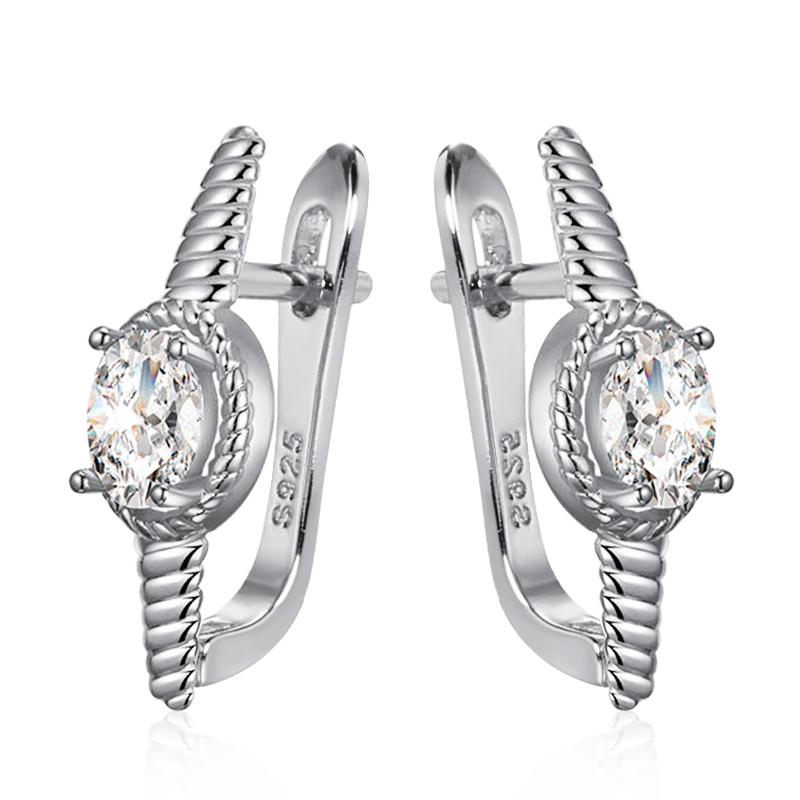 

Simple Micro Wax Inlay Stud Earrings Women Fashion Wedding Jewelry Tibetan Natural Zircon Earring For Girl Gift