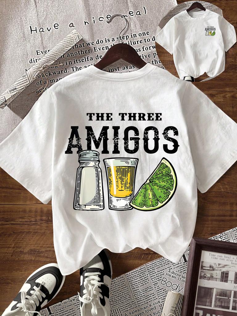 Unisexs Loose Fit Round Neck Short Sleeve Letter Graphic Tshirt