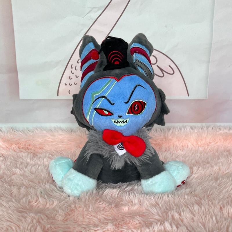 

Плюшевая игрушка «Котик-ангел из Отеля Хазбин» Очаровательная мягкая кукла в стиле «Босса Ада» для фанатов и коллекционеров Blue cat-33cm