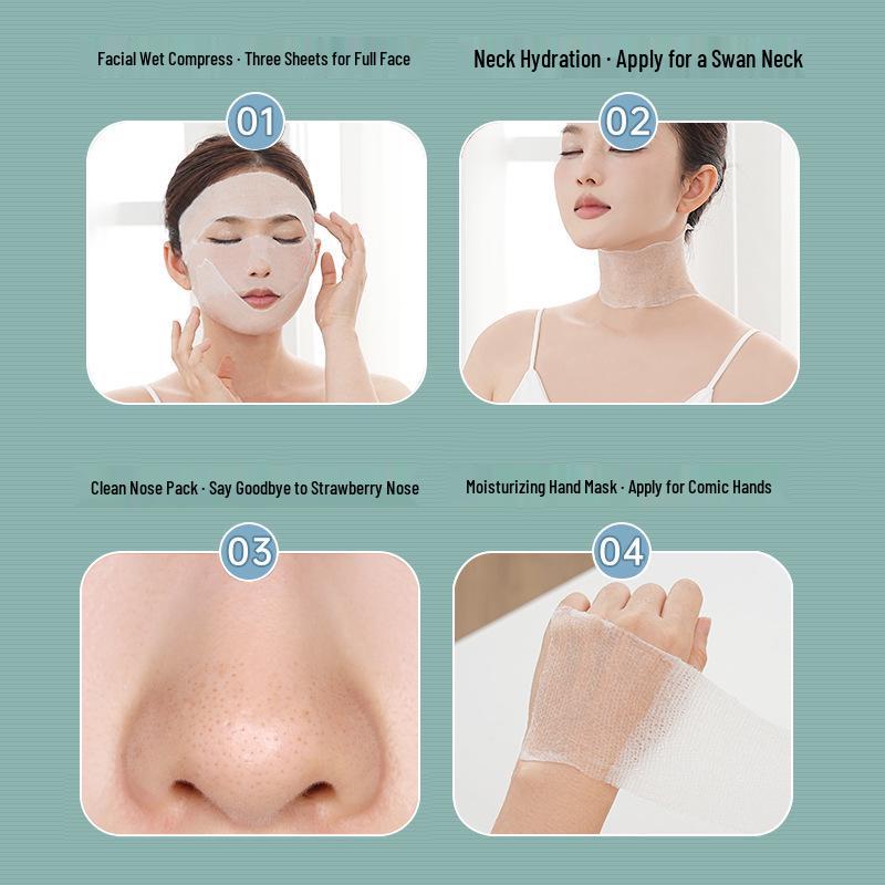 Stretchable Wet Compress Cotton Makeup Remover Pads and Face Mask - 3-in-1