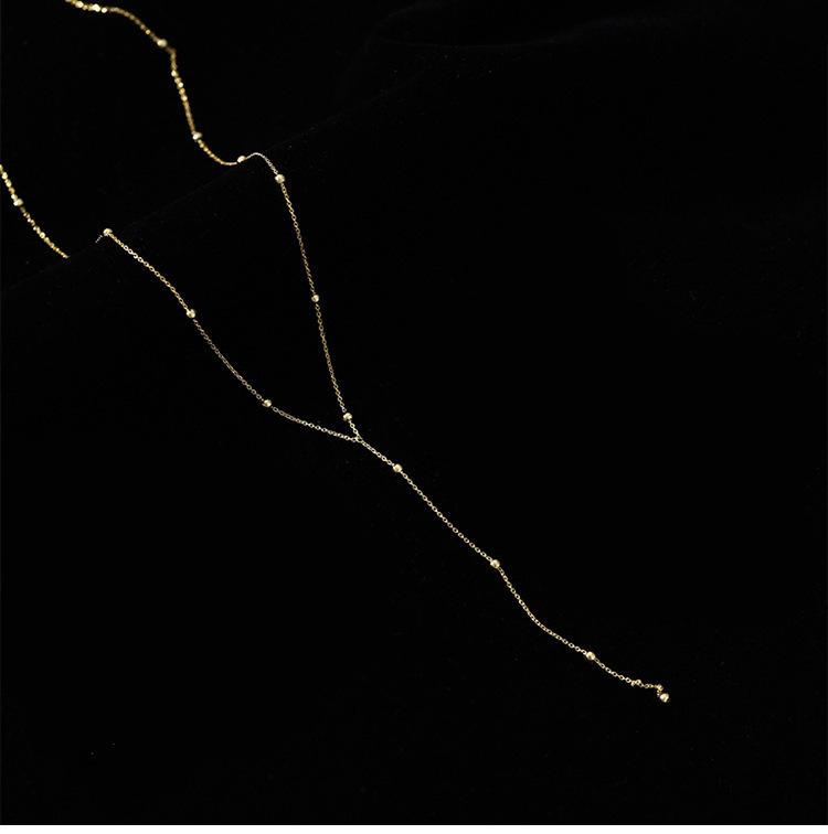 Electroplated Geometric Tassel Necklace Summer New Cold Wind Simple Collarbone Chain Korean Necklace Women