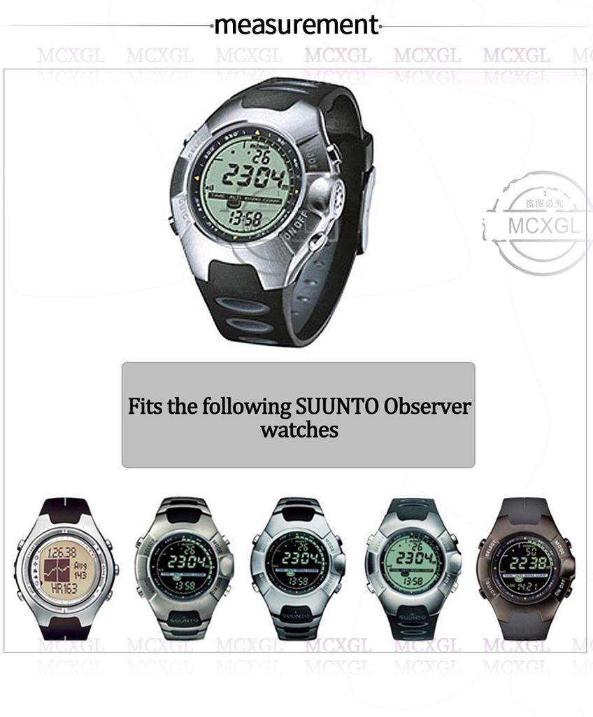 Rubber Black Strap SS0S4723000 for Suunto Observer SR X6HRM DEC19 P45 Men's Sports Watch Wristband Bracelet Accessories