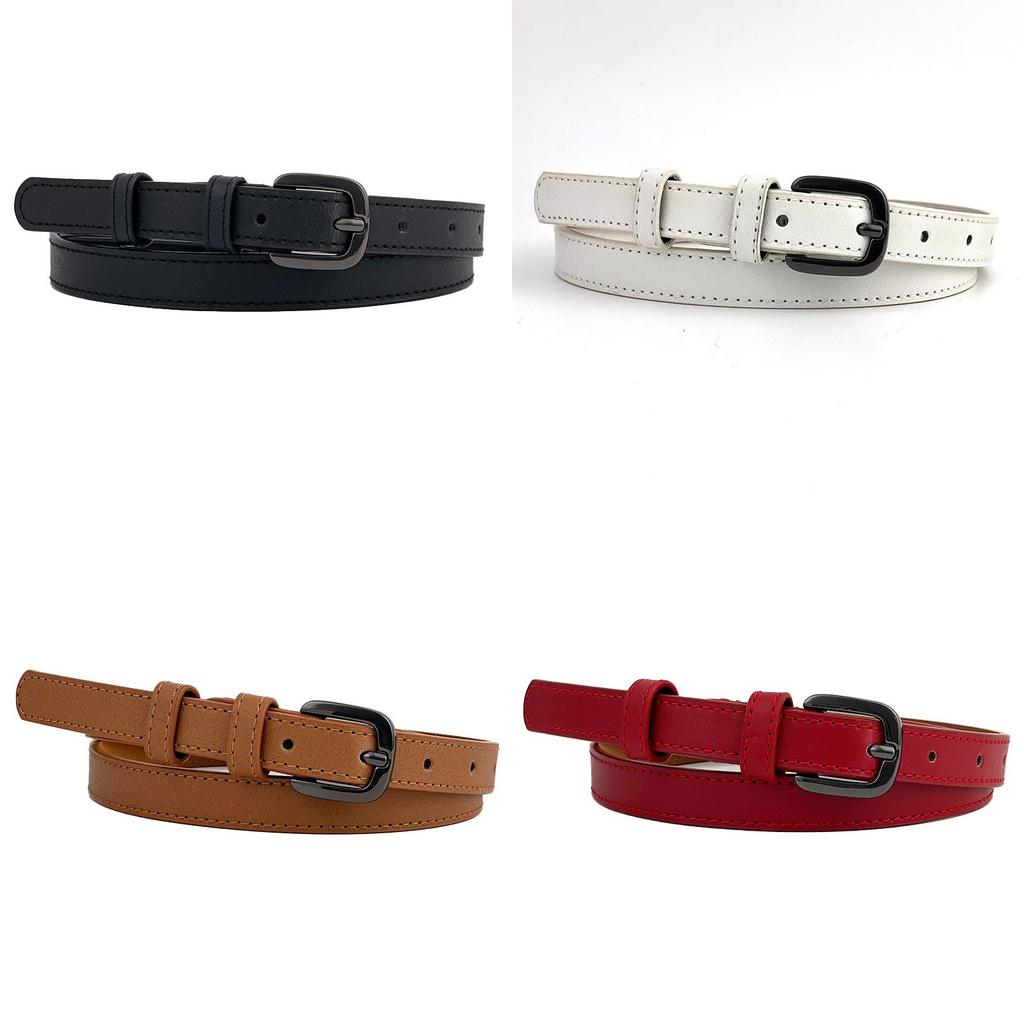 Womens Casual Pu Leather Belt With Simple Pin Buckle For Work And Weekend Wear