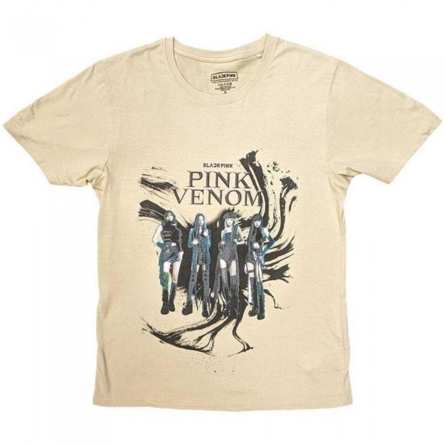 Blackpink Unisex Adult Pink Venom Oil Stroke T-Shirt S чёрный