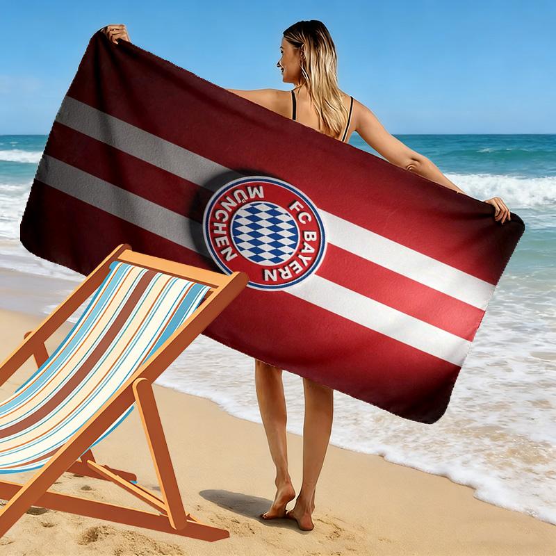 Asciugamano da Spiaggia con Stampa FC Bayern Monaco, Asciugamano Grande Morbido Asciugatura Rapida per Spiaggia Campeggio Nuoto