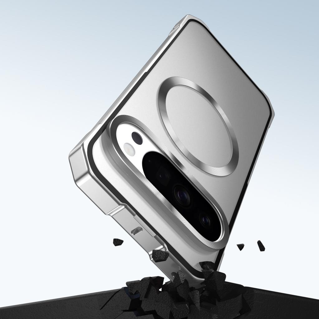For Google Pixel 10 Pro XL Case Compatible with MagSafe Hard PC Metal Frame Frosted Phone Back Cover