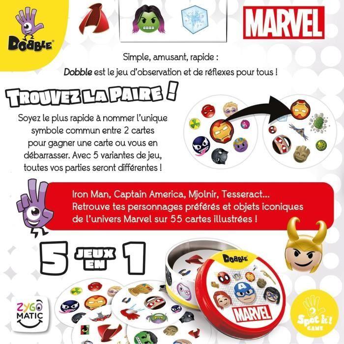Jeu D'ambiance - ASMODEE - Dobble : Marvel Emoji (Eco Sleeve) - 6 Ans - Extérieur - Mixte
