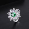 S111 silver needle European and American popular simulation jewelry accessories set green treasure set for women