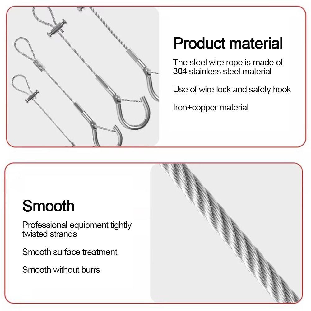 New Stainless Steel Wire Rope Adjustable With Locking Retractable Fastening Hanging Rope