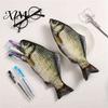 Lifelike Crucian Carp Pouch Realistic Pencil Case, 3D Bionic Fish Shape Stationery Interesting School Gift for Friends Pouch, Large Capacity Zippered