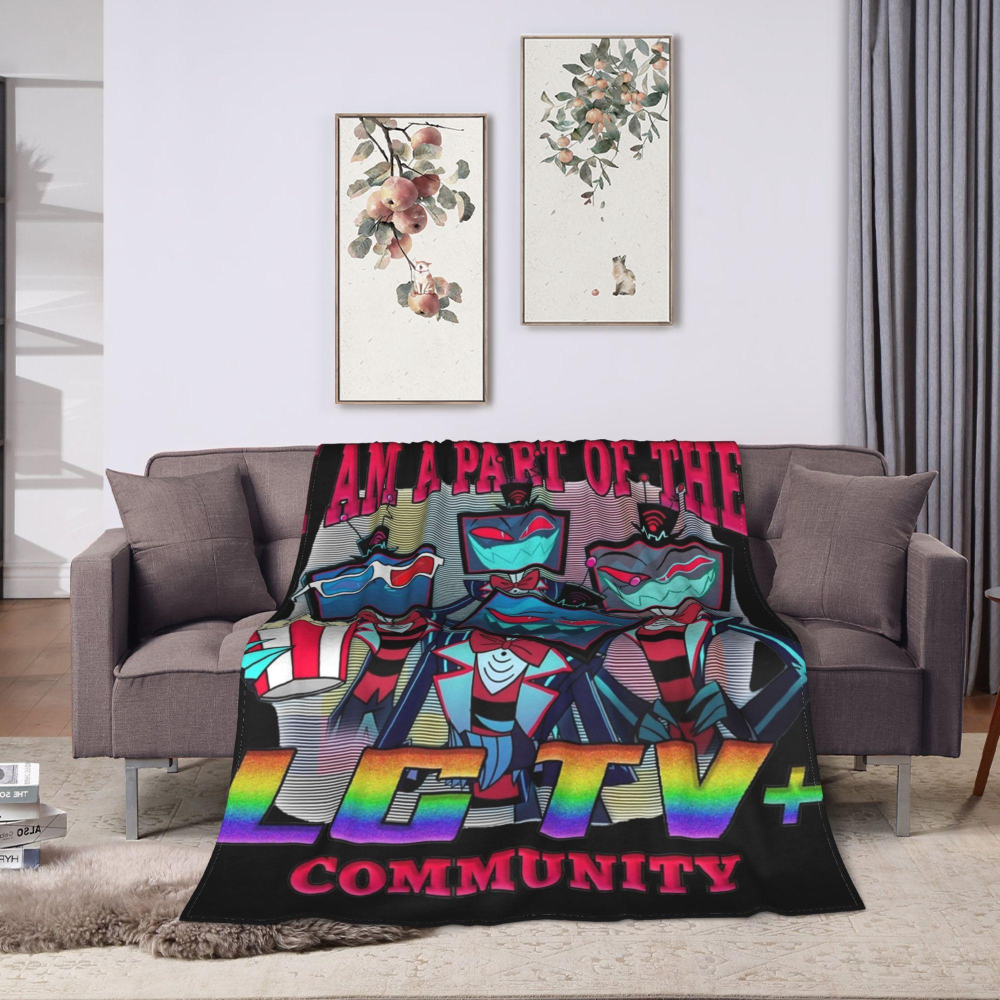 

Hazbins Hotels Alastor and Lucifer Blanket Coral Fleece Plush Summer Demon Super Warm Throw Blankets for Sofa Car Rug Piece 100x150cm