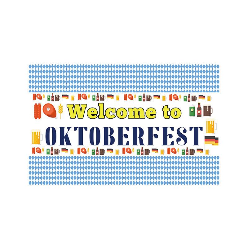 Munich Oktoberfest Outdoor Patio Party Bunting Banner, German Theme Backdrop Decor, Waterproof Durable Festival Flag
