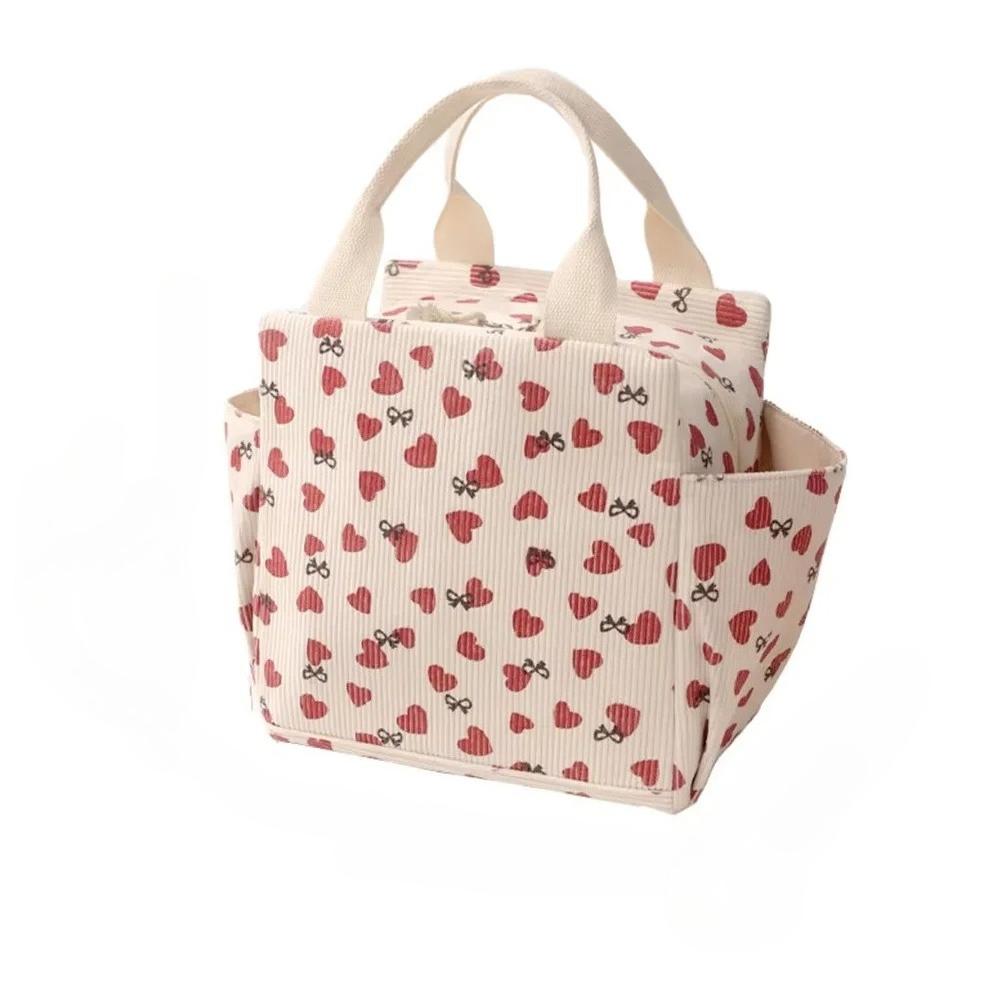 Printed Handheld Lunch Bag Insulated Lunch Box Portable Picnic Bag Outdoor Insulation Bag Reusable Leak-proof Large Refrigerated Bags