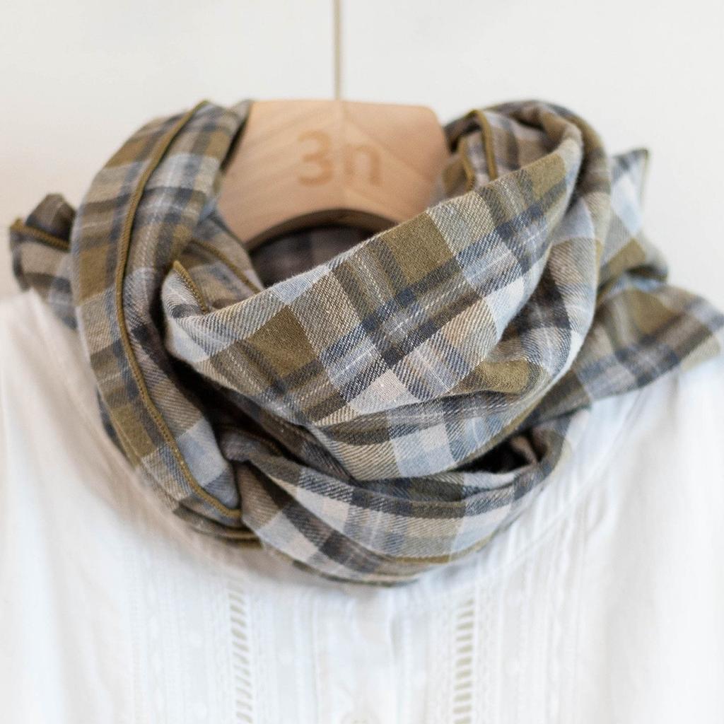Cotton Plaid Scarf for Both Male and Female Students Versatile and Warm Long Silk Scarf