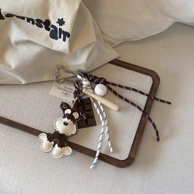 Bag Charm Fashion Schnauzer with Handmade Rope Sporty Bag Pendant Baseball Decor Casual Cool Trendy Fashion Pendant