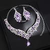 2Pcs/set Elegant Bridal Necklaces Earrings Shining Necklace Earrings Set  Wedding