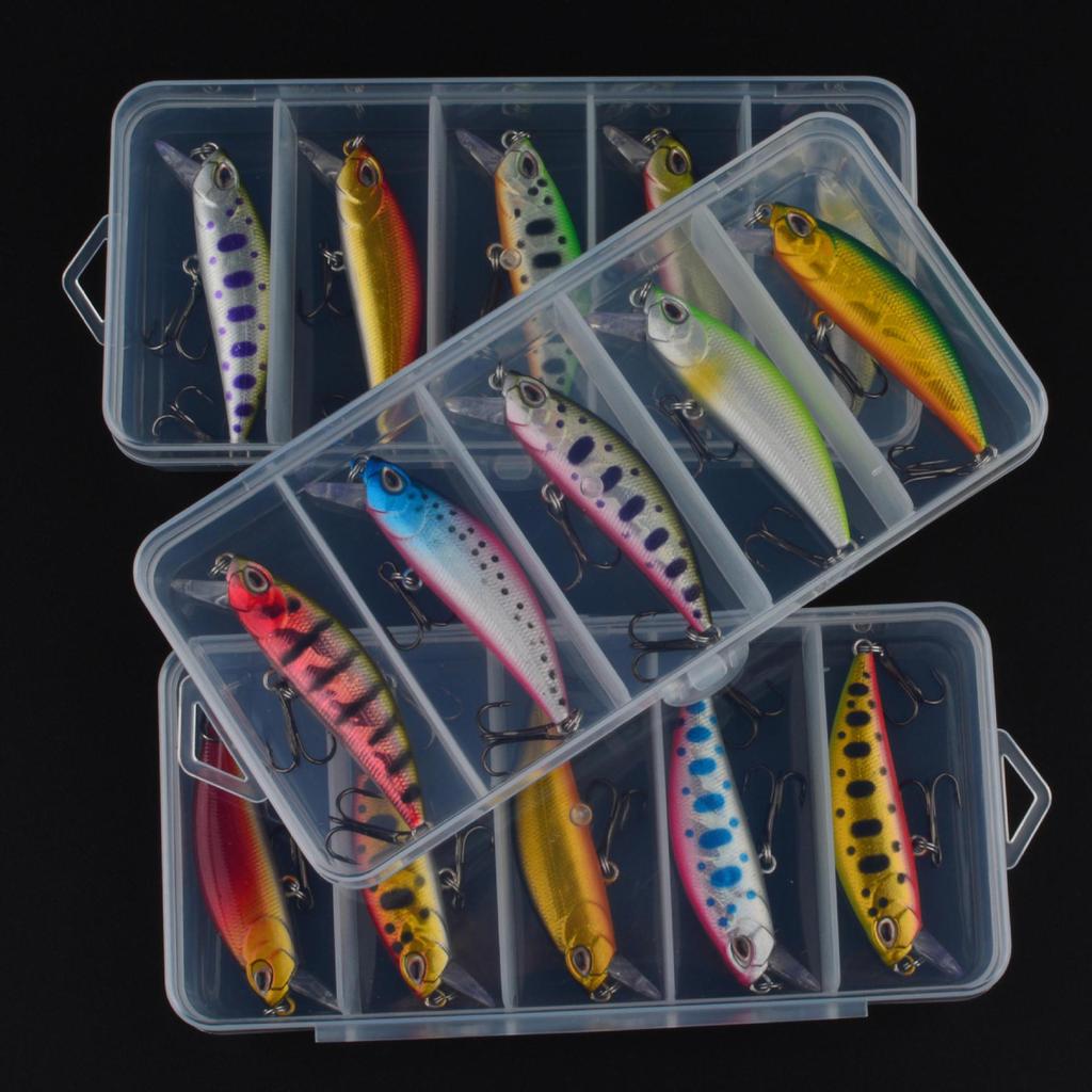 Five-Piece Boxed Sinking Minnow Lures Set, 5.5cm 5g, for Long Cast Fishing