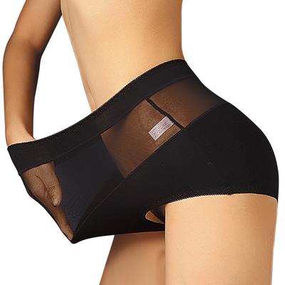 Women Underpants Breathable Push Up High Waist Briefs Ladies Hip -Lifting Panties High-Elasticity Plus Size Mesh Stitching Underwear