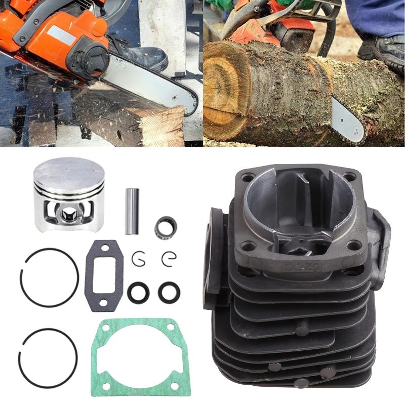 Durable Diameter 45mm Chainsaw Cylinder and Piston Set Fit 52 52cc Gasoline Oil Chainsaw for Chainsaw Engine Motor Parts