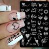 Valentine'S Day Nail Art Steel Plate Grid Series Love English Butterfly Dandelion Nail Art Printing Board