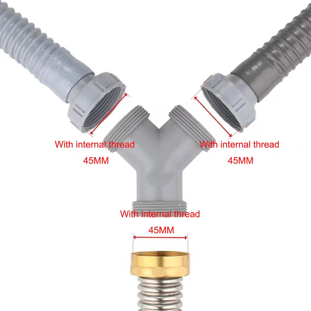 Washing Machine Drain Pipe Tee Joint 3 Way Sink Drain Waste Pipe Connector Kitchen Sewer Pipe Fitting Easy To Install