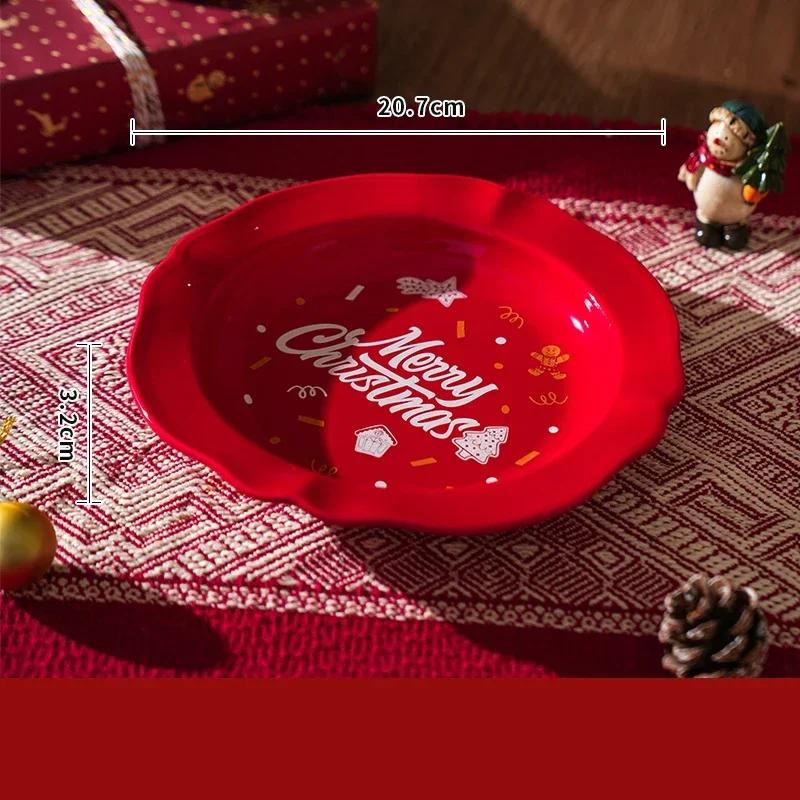 Creative Christmas Tree Ceramic Plate Set High End Restaurant Dessert Plates Breakfast Delicious Salad Plate Exquisite Tableware