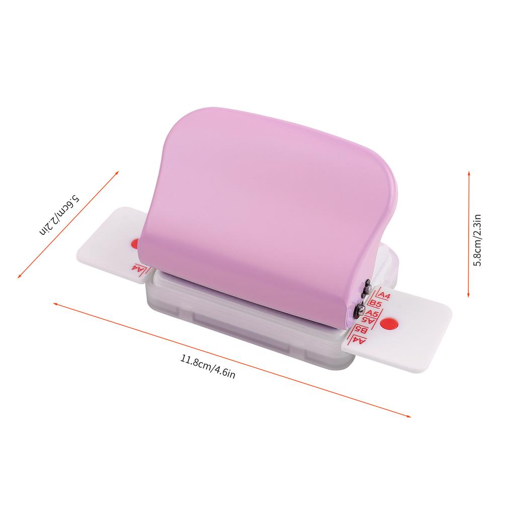 KW trio 6 Hole Paper Punch Handheld Metal Hole Puncher 5 Sheet Capacity 6mm for A4 A5 B5 Notebook Scrapbook Diary