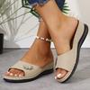 Lightweight Wedges Slippers Women Summer Flower Decor Thick Sole Sandals Platform Beach Flip Flops