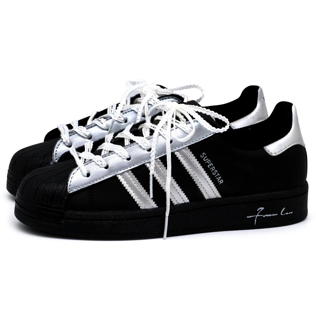 adidas Originals SUPERSTAR Arancione Fabbrica, Cool Mist Argento Scarpe da Skateboard Basse Unisex Nero Argento JH9977(Team1279-)