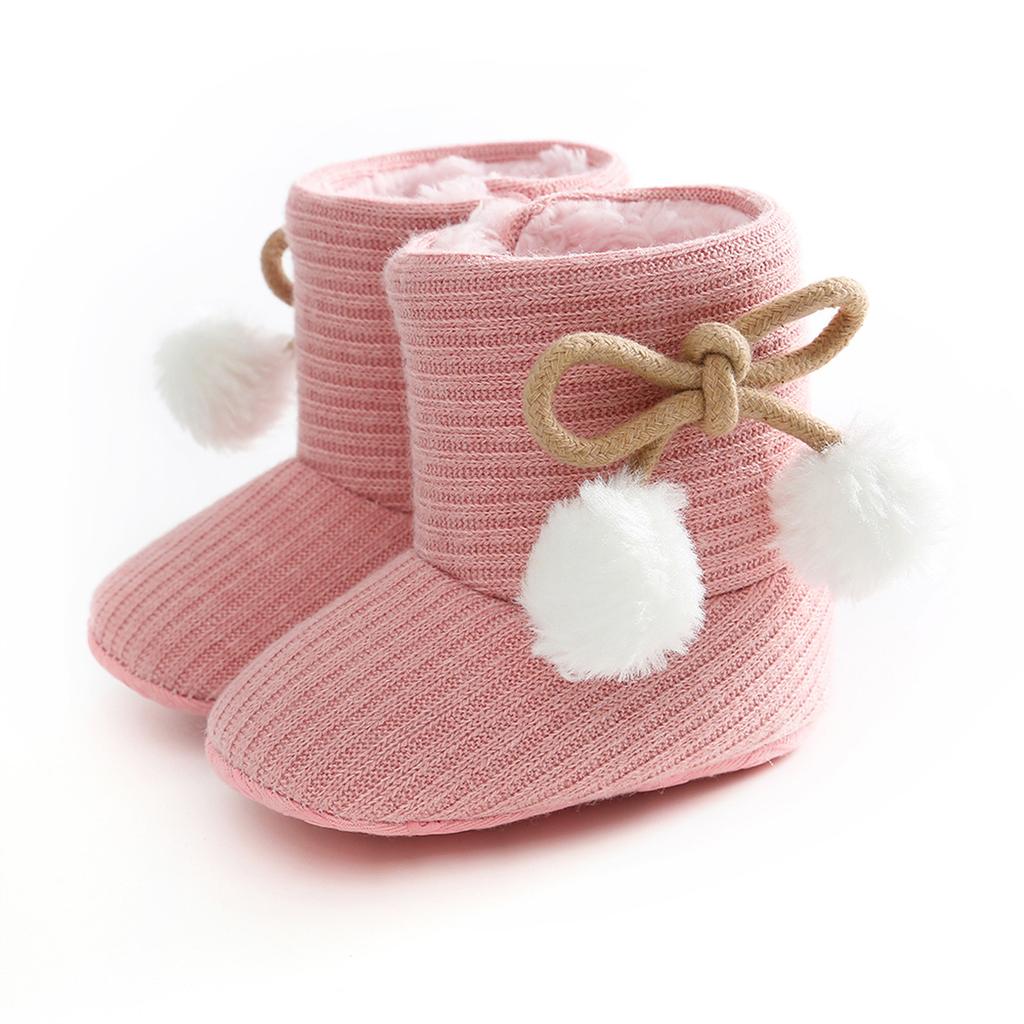 Newborn Baby Girls Snow Winter Boots Infant Toddler Soft Sole Anti-Slip Winter Warm Crib Booties Shoes