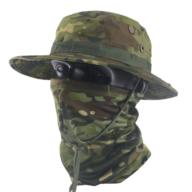 Camouflage Tactical Bucket Hat Set - Outdoor Fishing & Sun Protection Breathable Hat for Men
