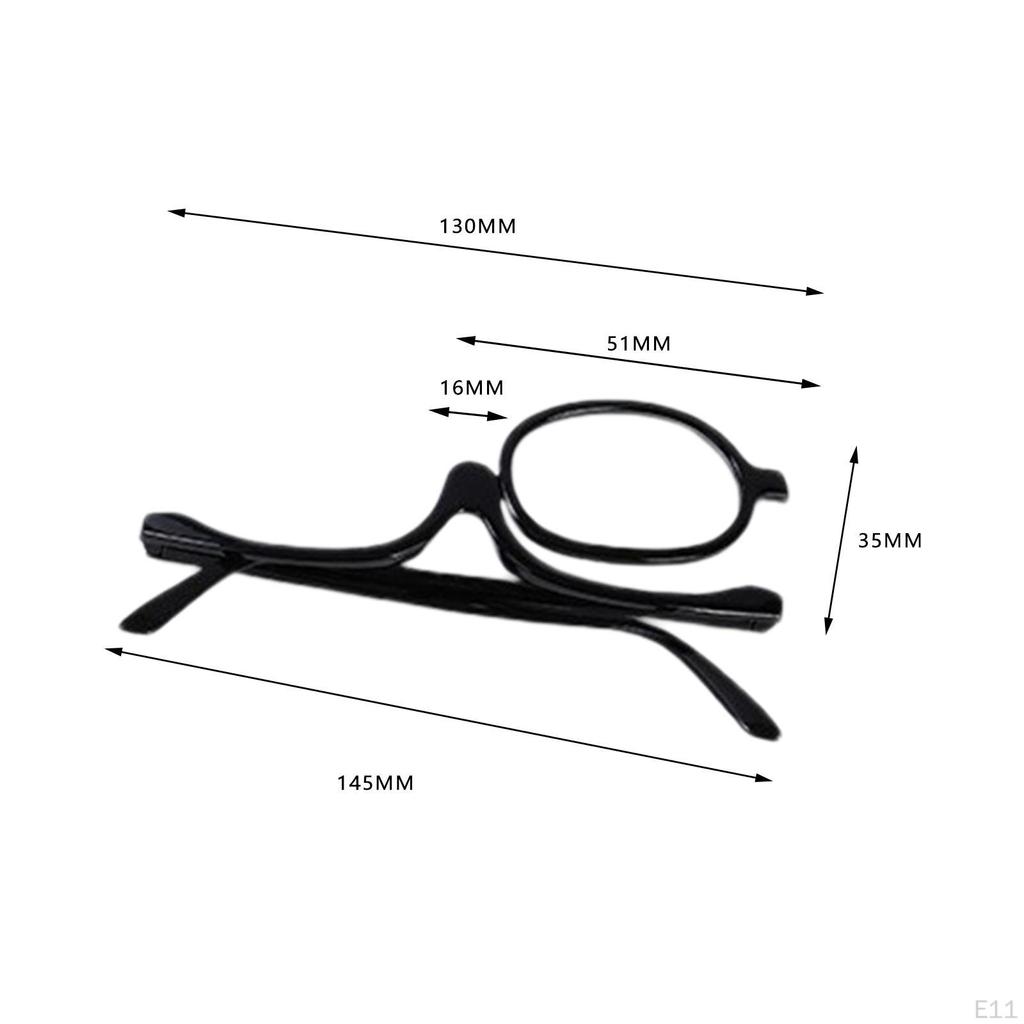 Single Lens Makeup Reading Glasses 180 Degree Rotating Optical Eyewear