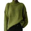 Women S High Neck Long Sleeve Solid Knit Pullover Sweater