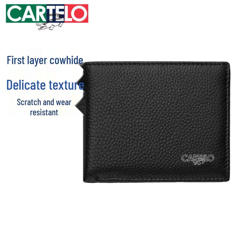 Cartelo Men s Business Leather Bi-Fold Wallet