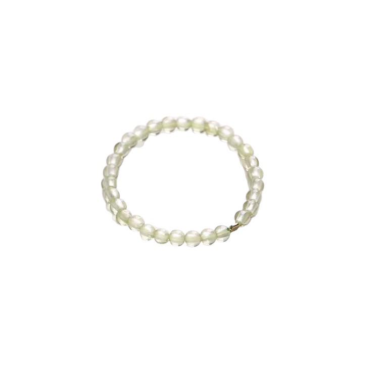 Mini Gemstone Bracelet & Ring Set: Grape Jade and Green Prehnite Crystal