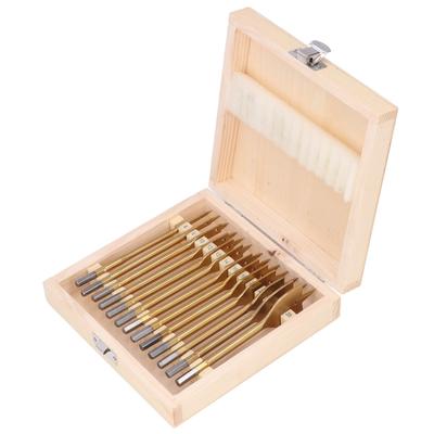 13Pcs Woodworking Flat Bit High Carbon Steel 14in Hex Shank Spade Drill Bit Set Hole Cutter