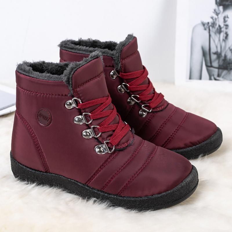 Winter Women Boots Fleece Plush Waterproof Luxury Platform Female Shoes Non-Slip Outdoor Trend Big Size Fashion Ankle Boots
