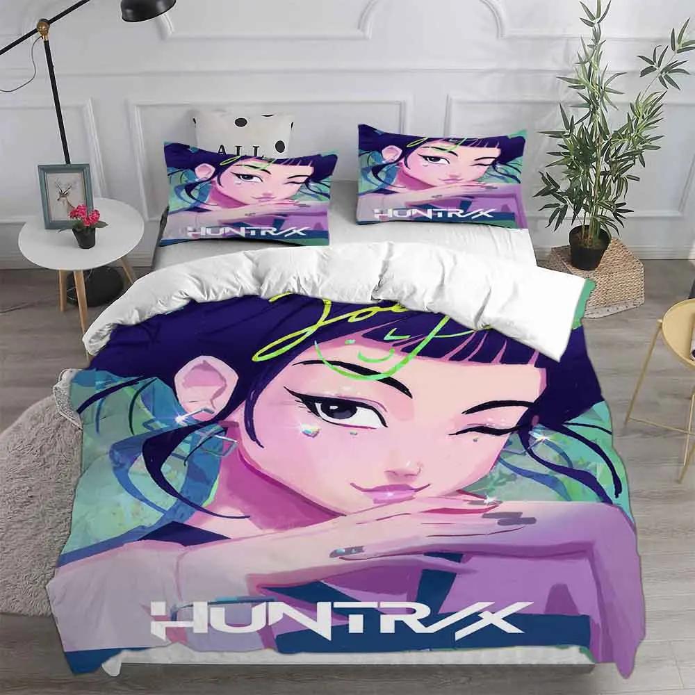 

K-Pop D-Demon Hunters Theme Duvet Set EU Single Size Bedding Sets Quilt Bed Cover Duvet Cover 3Pieces for Kids & Adults EU Twin(135x200cm)