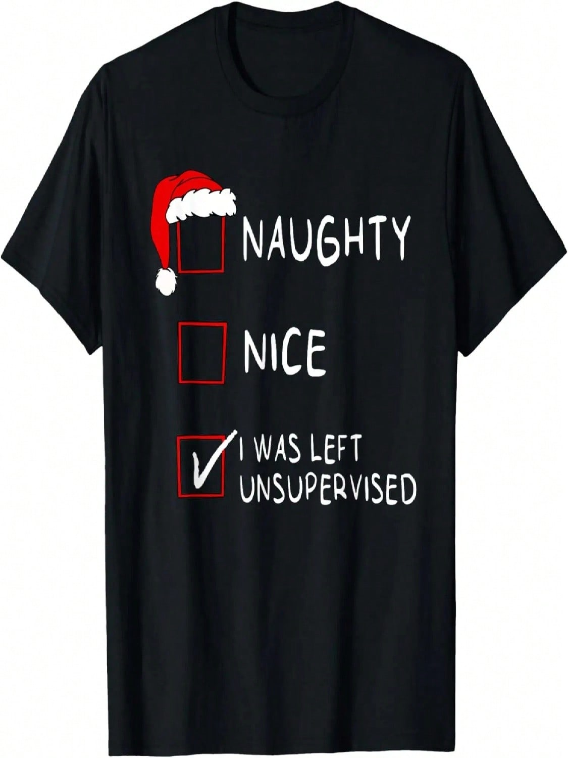 Naughty Nice List Was Left Unsupervised Christmas T-Shirt S разноцветный