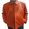 Piele naturală de miel pentru bărbați, stil Fight Club, stil jachetă de film, Cafe Racer, piele nappa moale portocalie, îmbrăcăminte de petrecere, cel mai bun cadou de aniversare pentru el