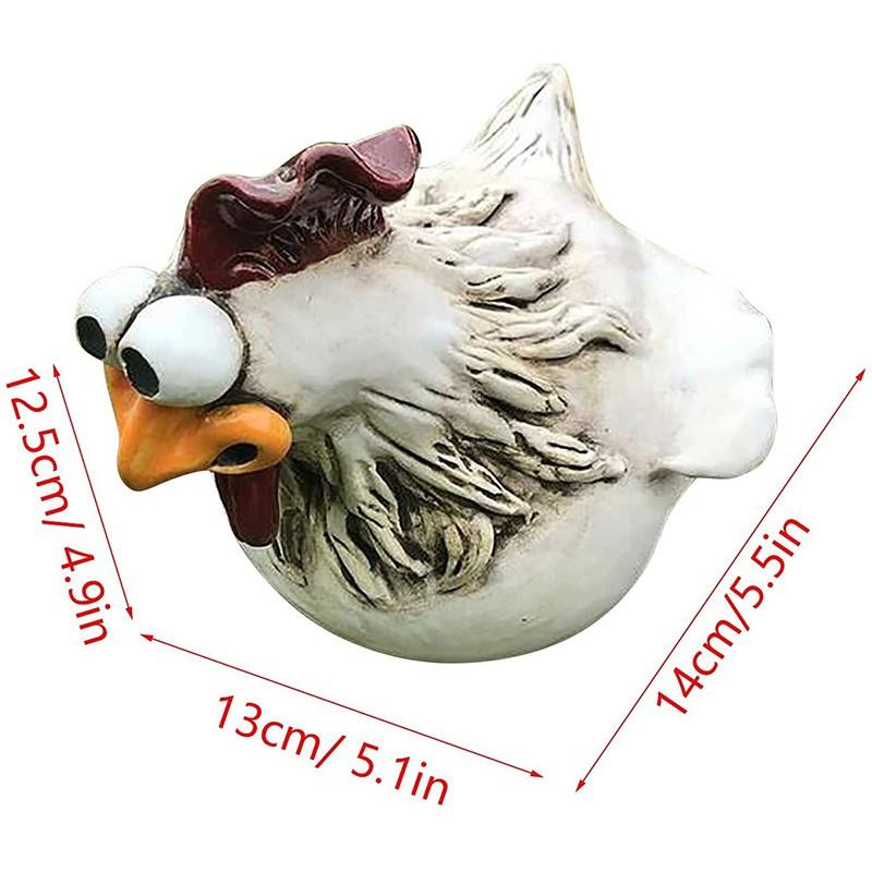 Farmyard Chicken Decor Figurine Garden Ornament Fence Style Cottagecore Home Resin Craft Patio Yard