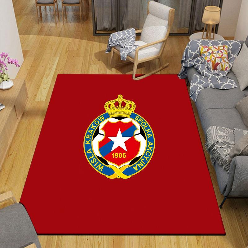 Red Star Belgrade Flannel Pattern Square Carpet,Area Rug,Carpet Rug for Living Room Bedroom Sofa Playroom Decor,Non-slip Floor Mat