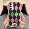 Retro Diamond Grid Pattern Phone Case for Samsung Galaxy A16 A55 A07 A17 A56 A36 A26 A53 A06 A14 A24 A34 A54 A15 A12 A22 Cover