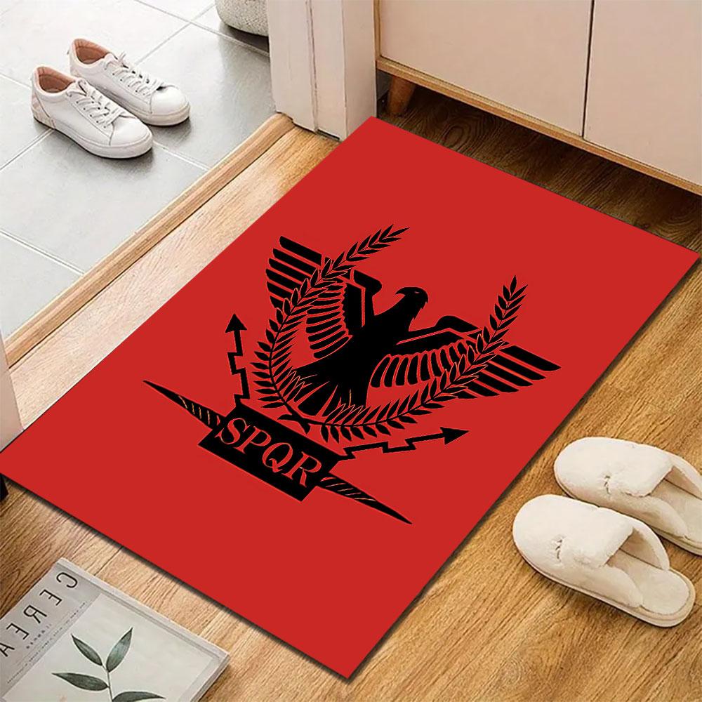 Roman Eagle Emblem with SPQR Design Patterned Carpet, Suitable As a Non Slip Play Mat for the Living Room and Bedroom Sofa