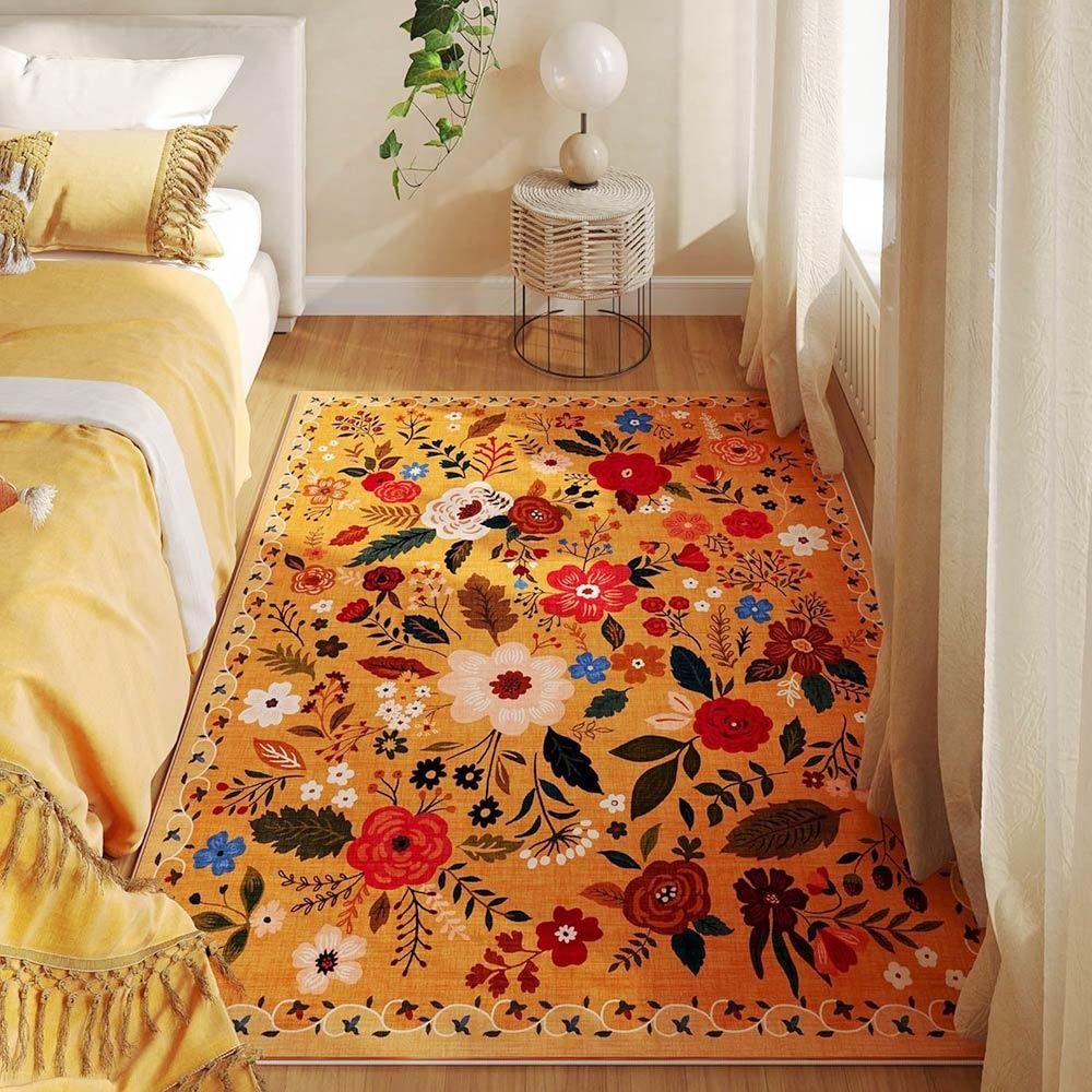 Non-slip Floor Mat Soft Door Gasket Portable Flower Carpet  for Living Room Tea Table Bedside
