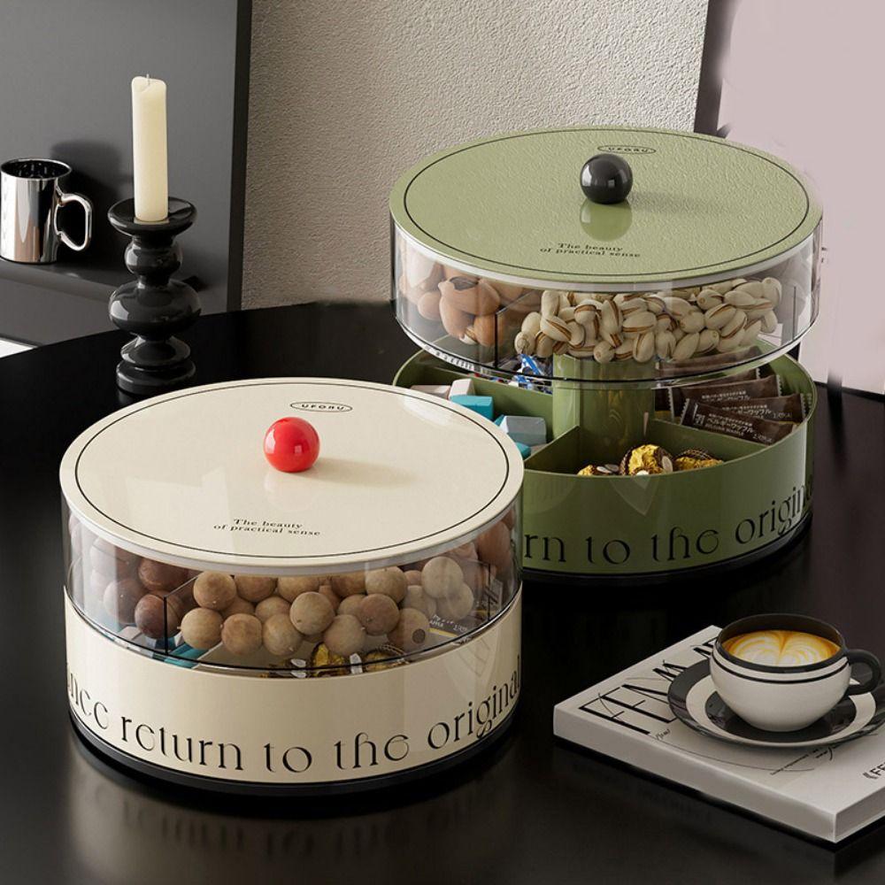 Food Grade Candy Nuts Serving Tray Round Candy Storage Box Divided Serving Tray Kitchen