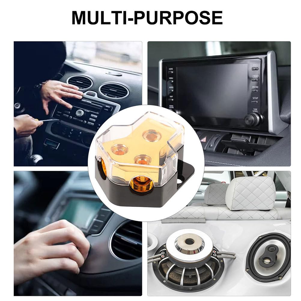 HOMSFOU 2 Pieces Car Audio Power Distribution Block: Input/Output Compatible