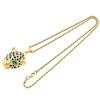 European Hip Hop Three-Dimensional Diamond-Inlaid Green Eyes Leopard Head Pendant Necklace Fashionmonger Personalized Pendant Accessories Pendants
