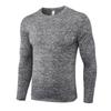 Men's Solid Color Long Sleeve Compression Sport Shirt - Sweat-Wicking, Quick-Drying, Elastic Fitness Running Top
