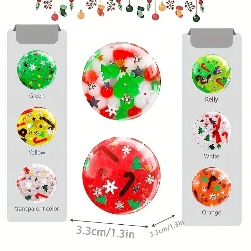 20/5pcs 3.3cm Christmas Squeeze Balls Kids Adult Anti-Anxiety Soft Sensory Toy New Year Party Gift Birthday Party Pinata Fillers